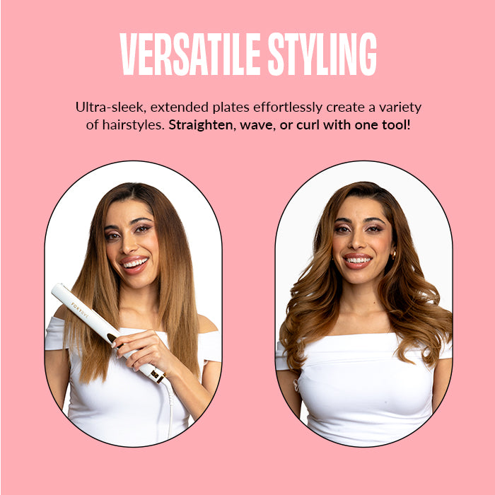 1" Flat Iron Versatile Styling Infographic