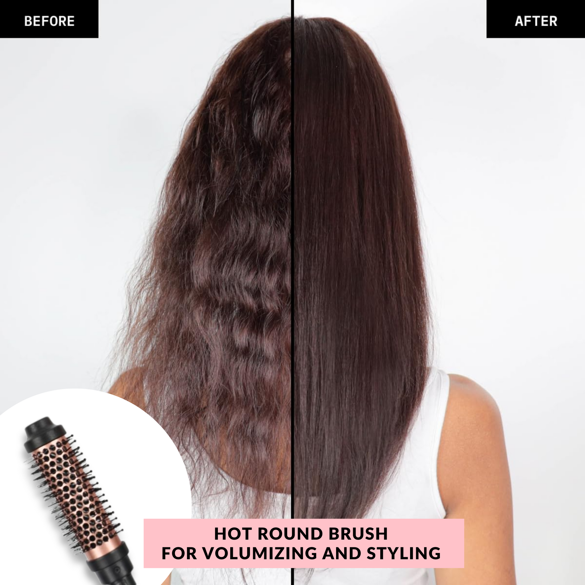 Rose Gold 3-in-1 Multi Styler before/after