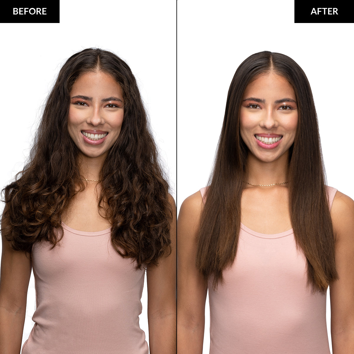 Rose Gold Titanium 1.75” Flat Iron before/after