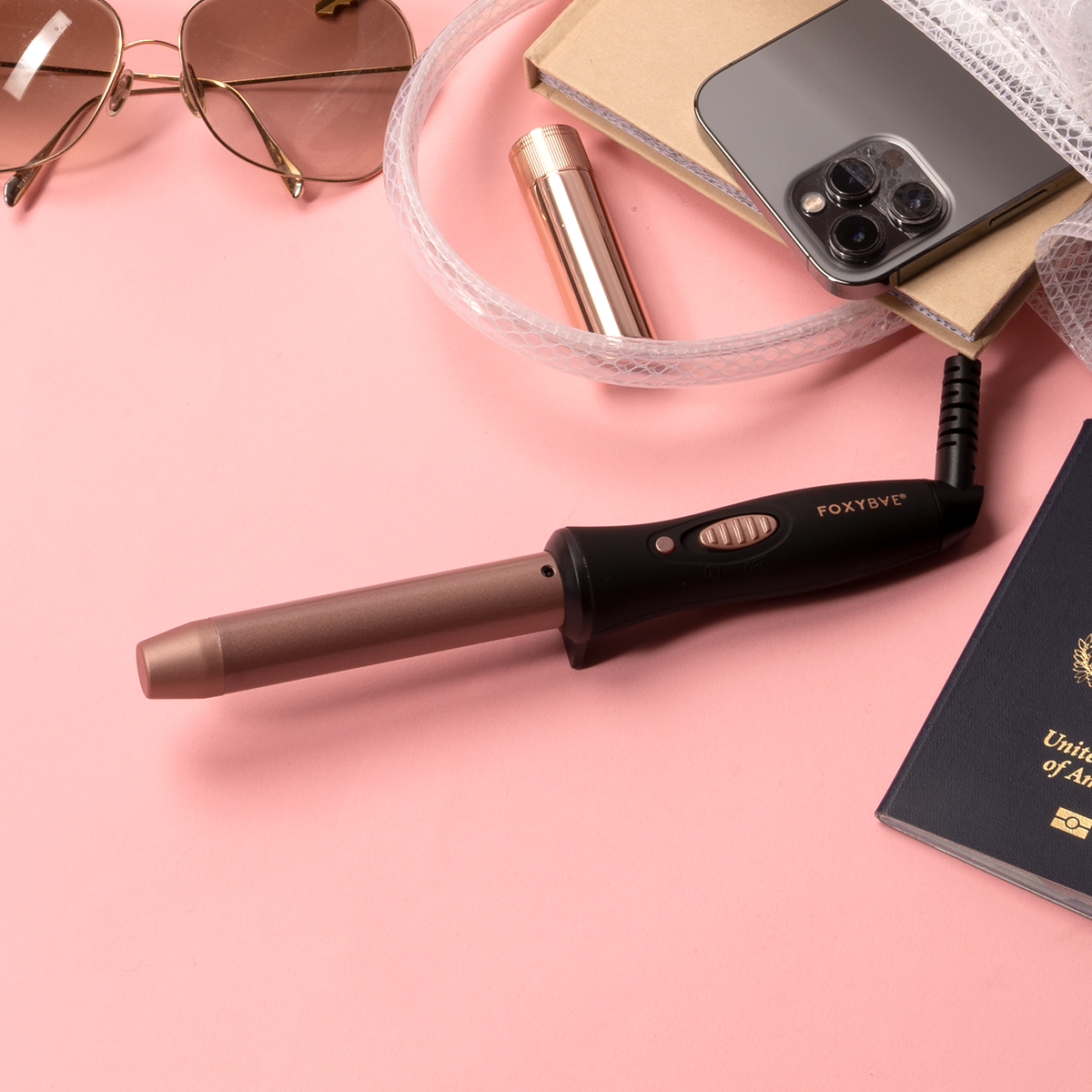 Rose Gold Mini Travel Kit • Wand + Flat Iron + Dryer