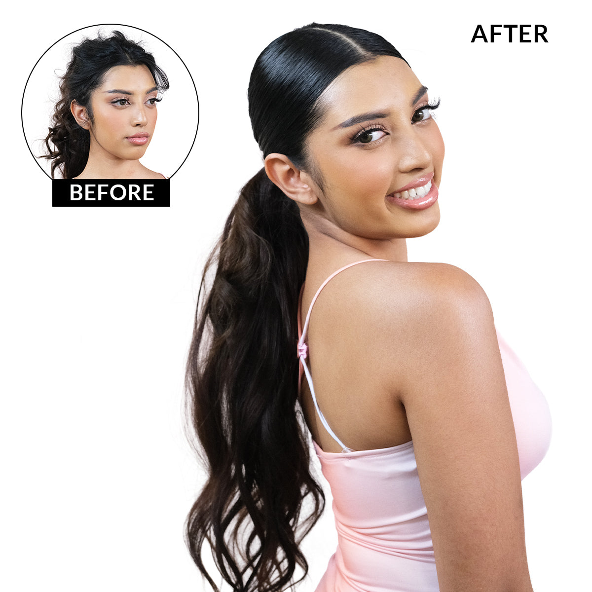 Anti Frizz Finishing Cream Before and After