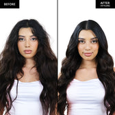 Anti Frizz Finishing Cream Before and After Front view long hair