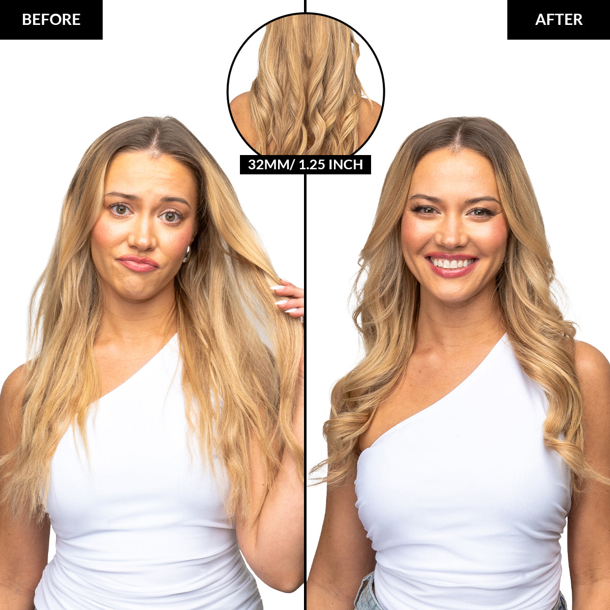 Rotating Curler Before and After 1.25 in