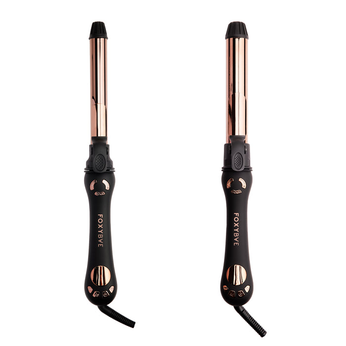 Two Rose Gold Titanium Rotating Curler