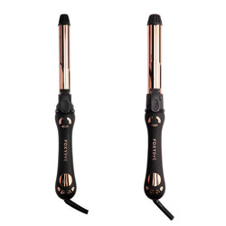 Two Rose Gold Titanium Rotating Curler