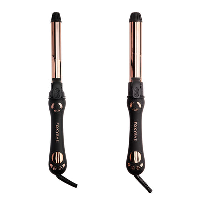 Two Rose Gold Titanium Rotating Curler