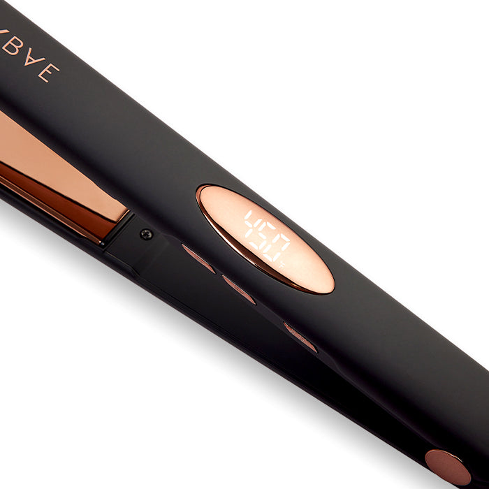 Rose Gold 1" Flat Iron Up Close Temperature