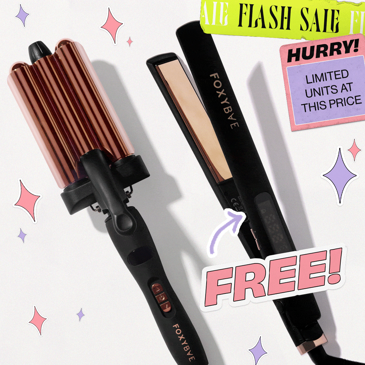 Rose Gold Waver + Free Flat Iron 24hr