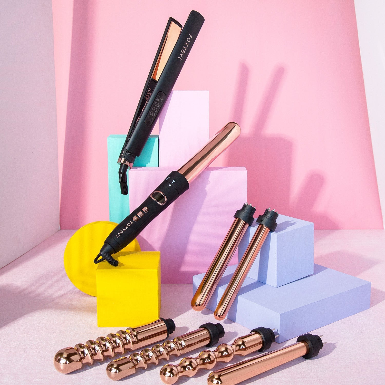 Rose Gold 7-IN-1 Set + Flat Iron
