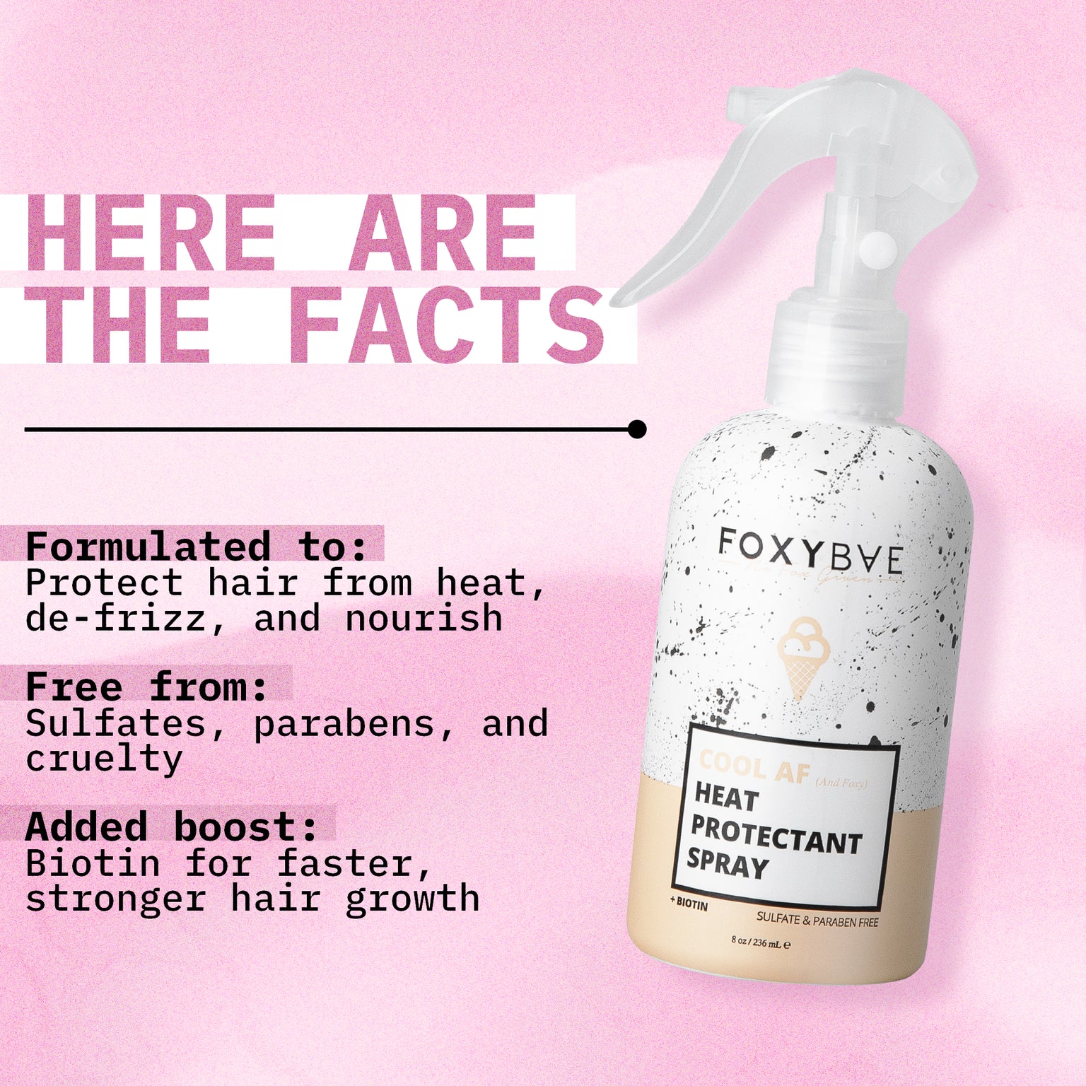 Cool AF Heat Protectant Spray with Biotin	 - FoxyBae