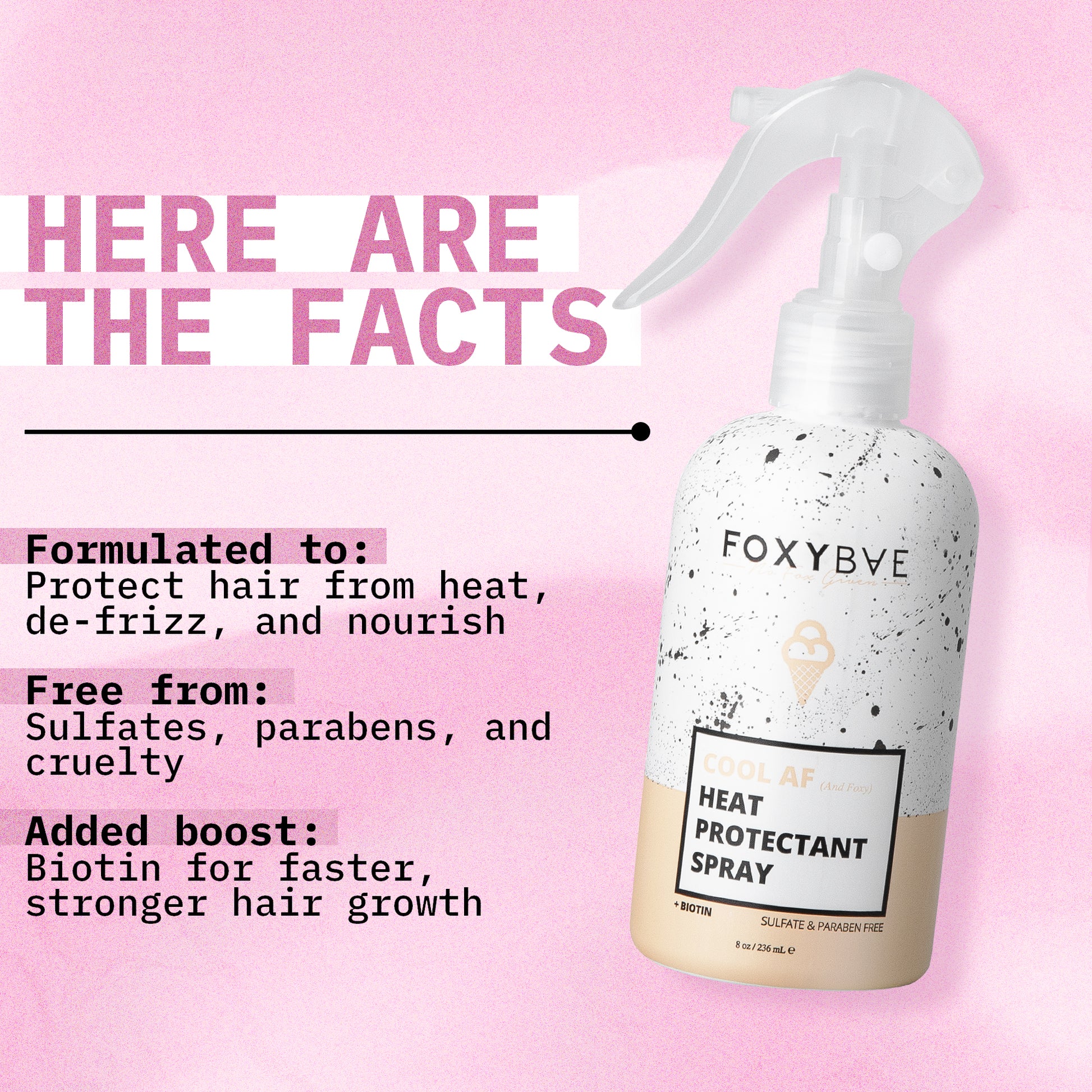 Cool AF Heat Protectant Spray with Biotin	 - FoxyBae