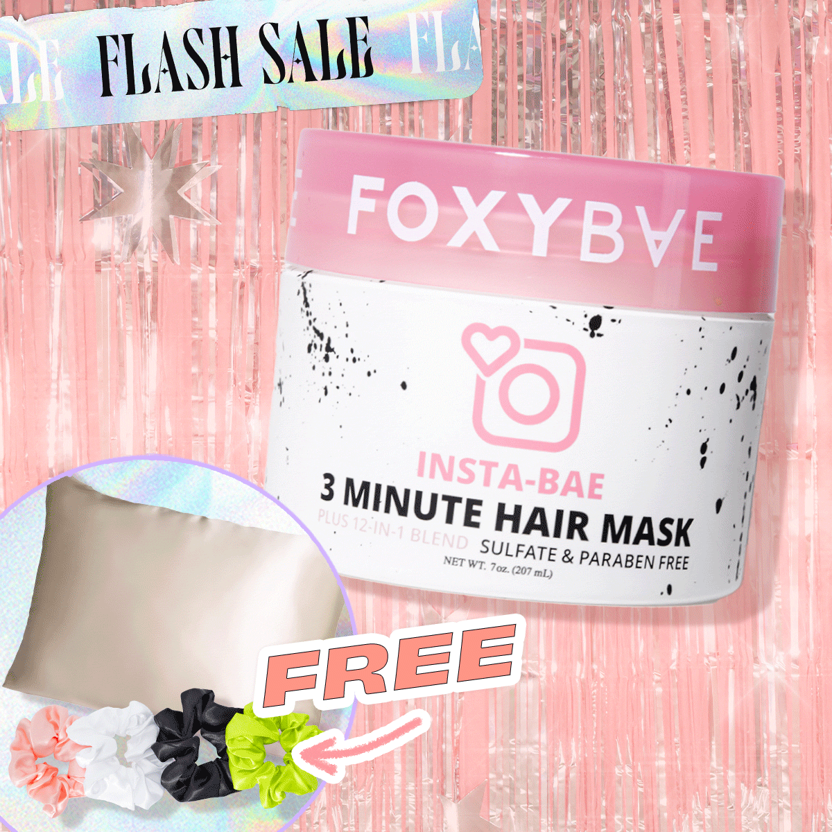 Frizz Fighters Deal: Free Satin Accessories w/ Insta-Bae 3 Minute Mask