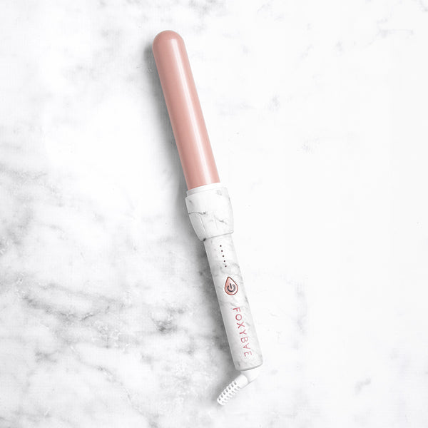 White Marble Rose Gold Curling Wand