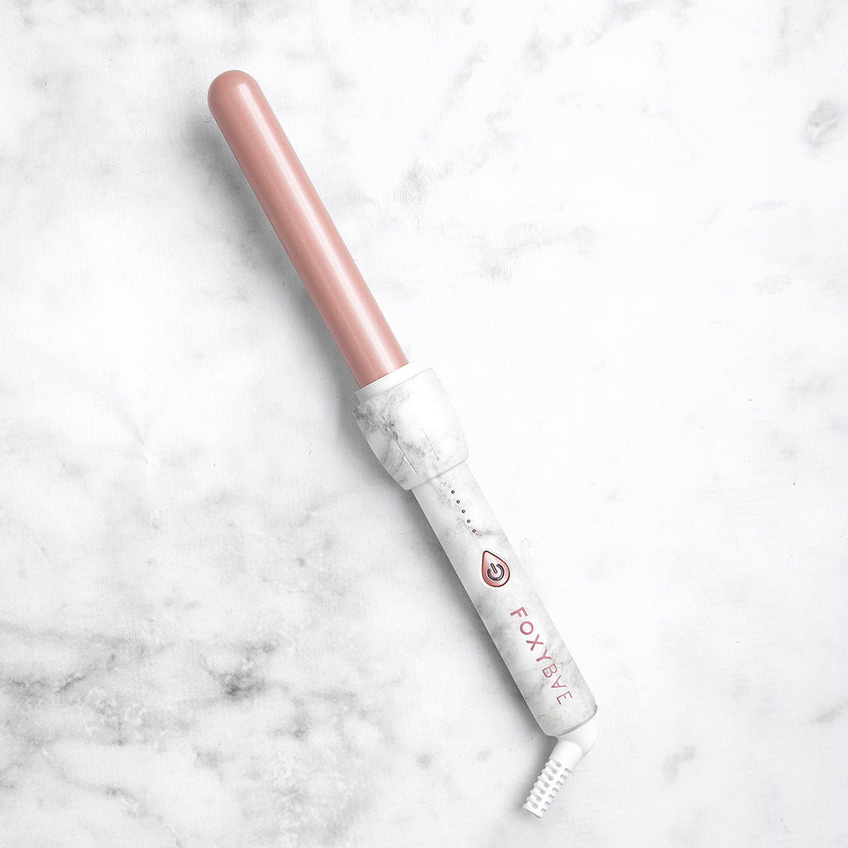 White Marble Rose Gold Curling Wand