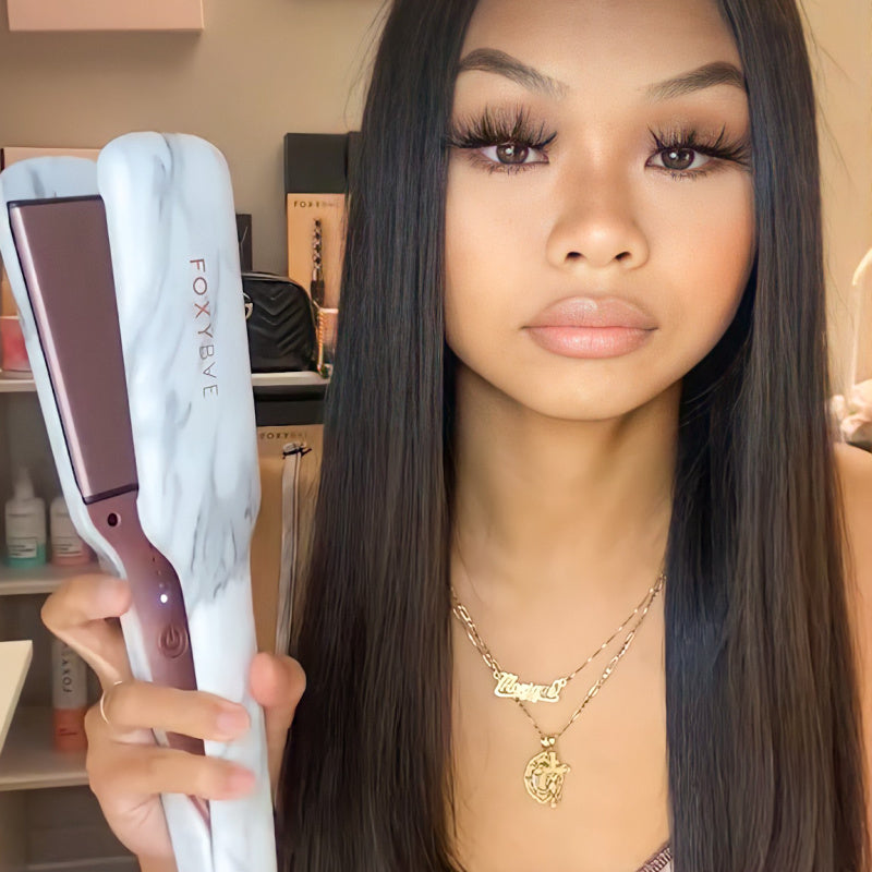 White Marble Rose Gold Flat Iron